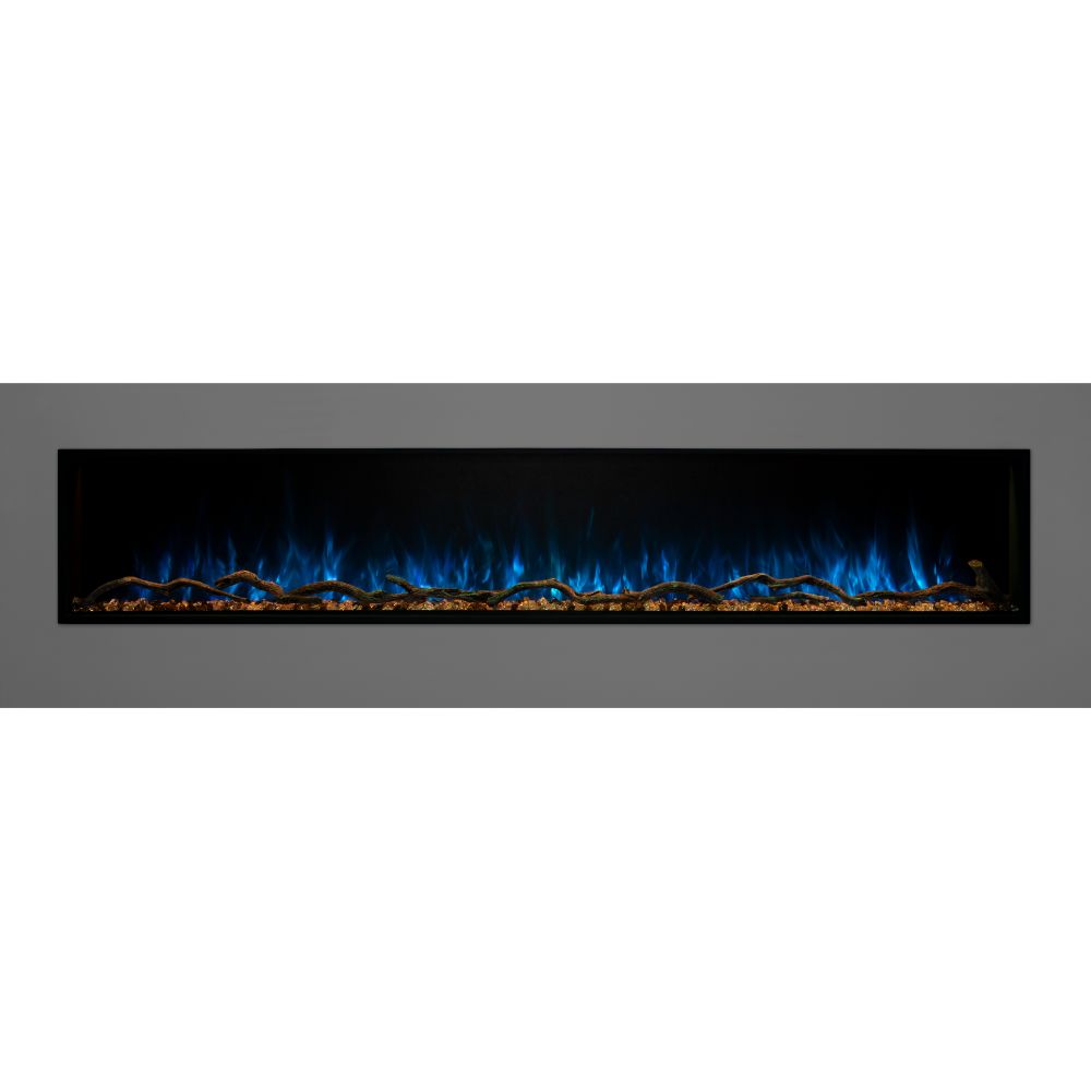 Modern Flames LPS-9614 96" Landscape Pro Slim Built-In/Clean Face Electric Fireplace in Black